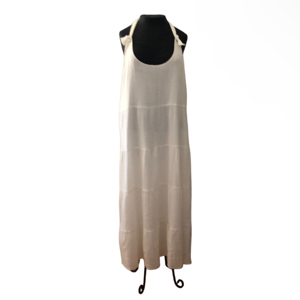 NWT 100% Cotton Textured Bib Maxi Dress